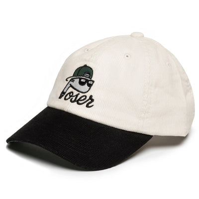 The Poser Club Golf Cap - TPC Jigger Corduroy Dad Hat - Off White '26