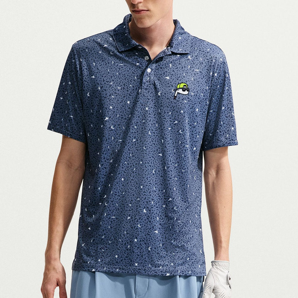 The Poser Club x NIKE - Par 5 Jigger BOP Polo - D. Blue - Volt '26