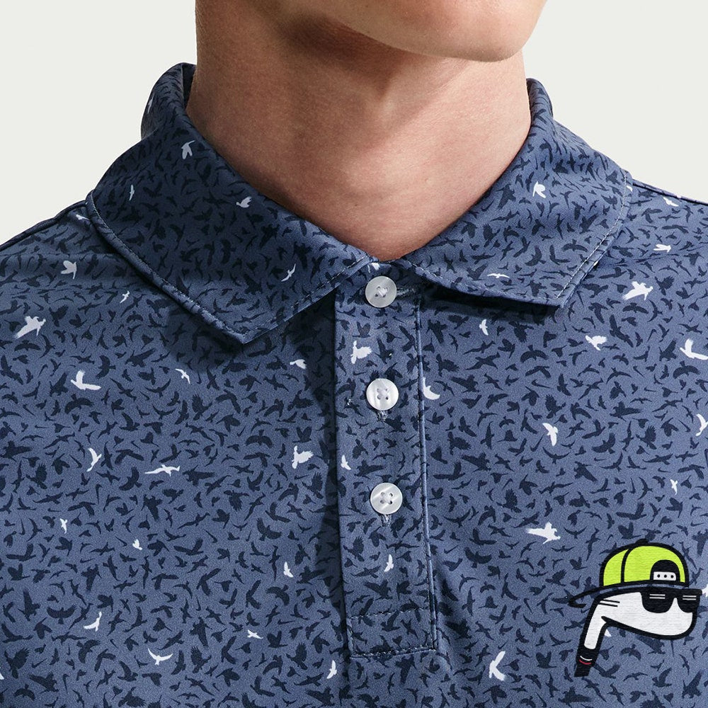 The Poser Club x NIKE - Par 5 Jigger BOP Polo - D. Blue - Volt '26