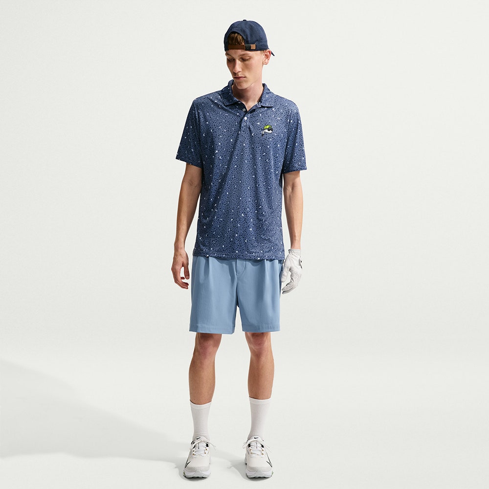 The Poser Club x NIKE - Par 5 Jigger BOP Polo - D. Blue - Volt '26