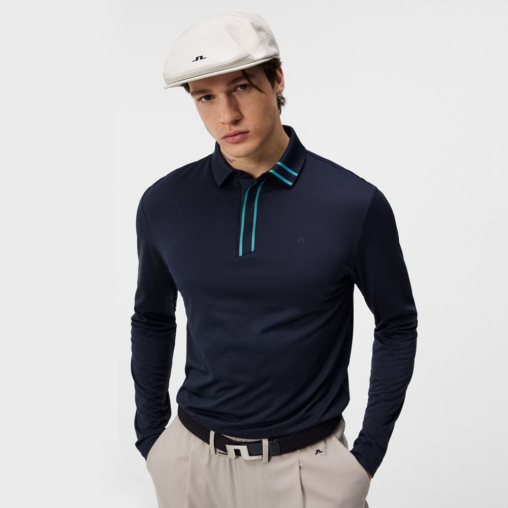 J.Lindeberg x Glenmuir Golf Shirt - Viktor LS Polo - JL Navy