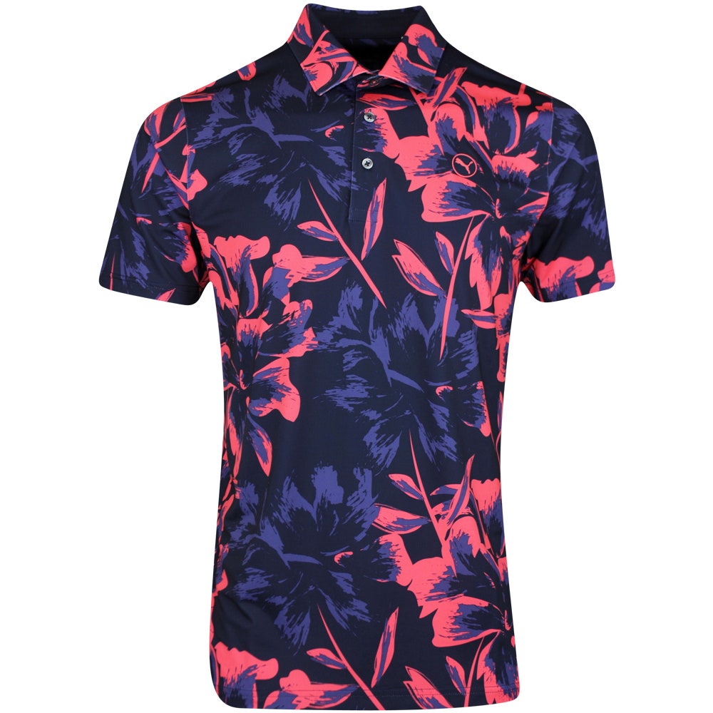 PUMA Golf Shirt - Cloudspun Paisley Polo - Black SS24