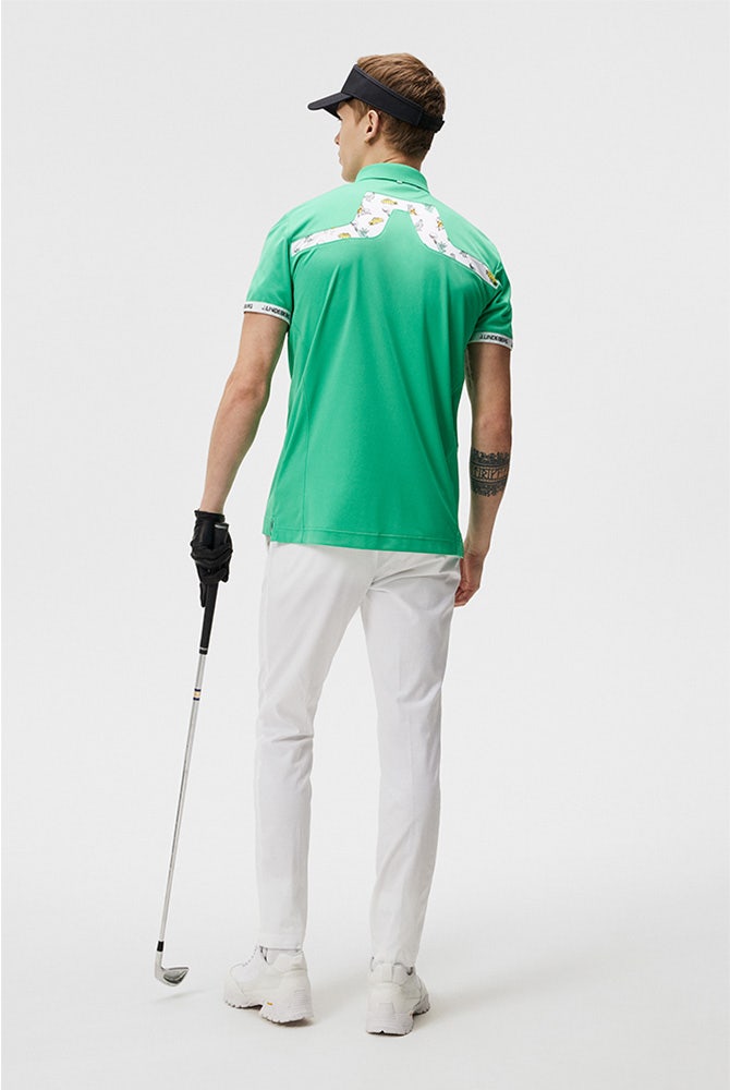 Bright green top golf shirt