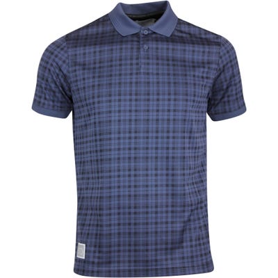 adidas Golf Shirt - adicross Plaid Polo - Trace Blue AW22