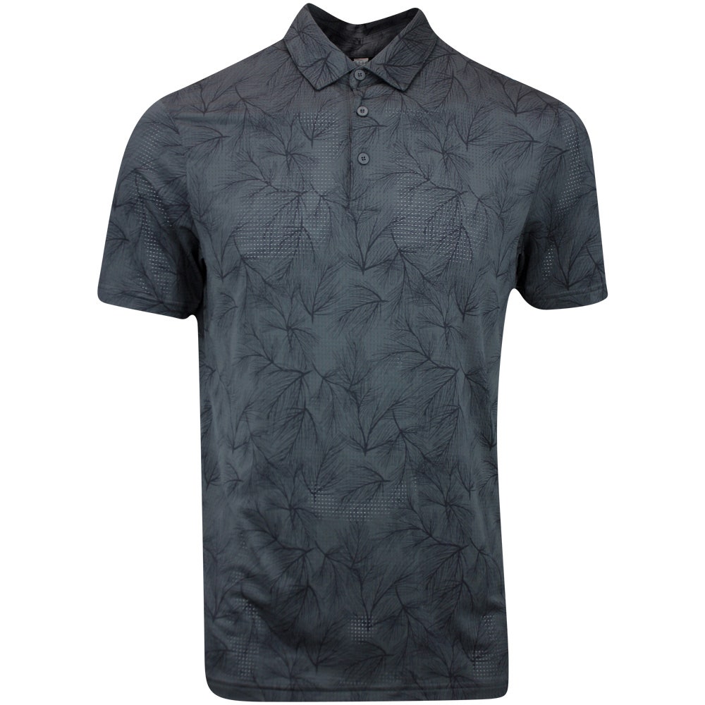 adidas Golf Shirt - Floral Mesh Print Polo - Carbon AW24