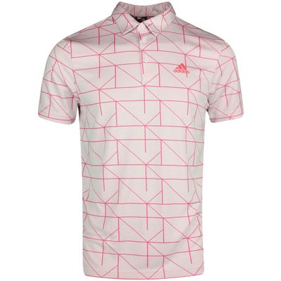 adidas Golf Shirt - Jacquard Lines Polo - Almost Pink SS22