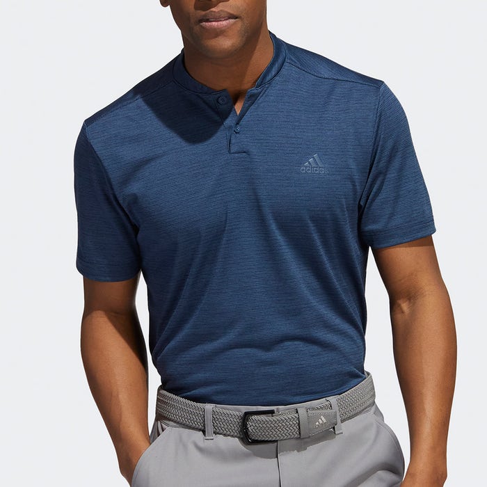 adidas Golf Shirt - Textured Stripe Polo - Collegiate Navy AW22