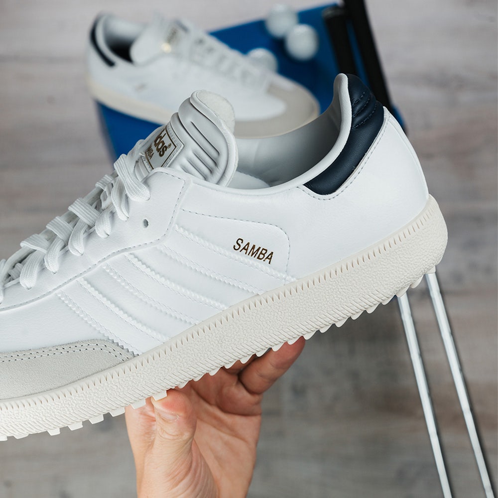 adidas Golf Shoes Samba Spikeless White Navy AW23