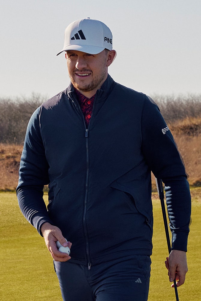 Adidas padded golf jacket store
