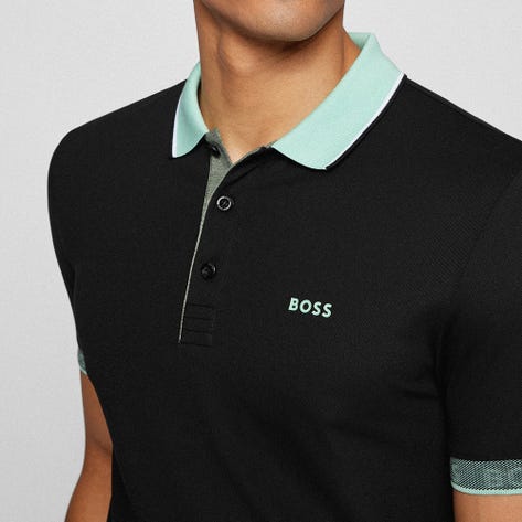 BOSS Golf Shirt - Paule Slim - Black PF22