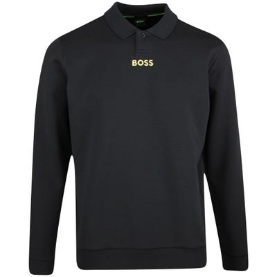 BOSS Golf Shirt - Pirax Gold LS Hybrid - Black PS23