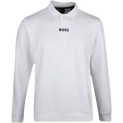 BOSS Golf Shirt - Pirax Gold LS Hybrid - Trianing White PS23