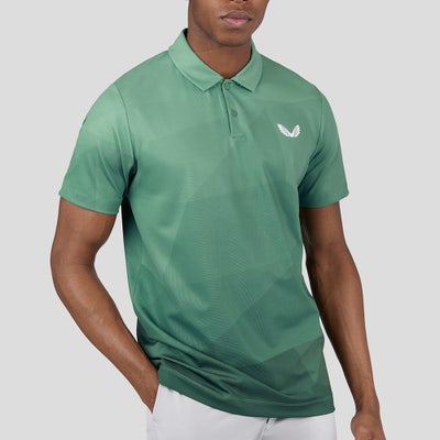 Castore Golf Shirt - Geo Gradient Print Polo - Hunter Green SS23