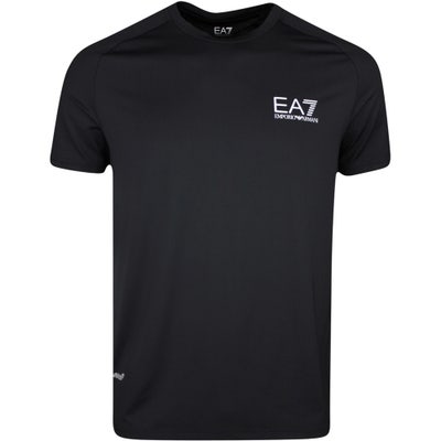 EA7 Golf T-Shirt - Ventus7 Tee - Black AW23