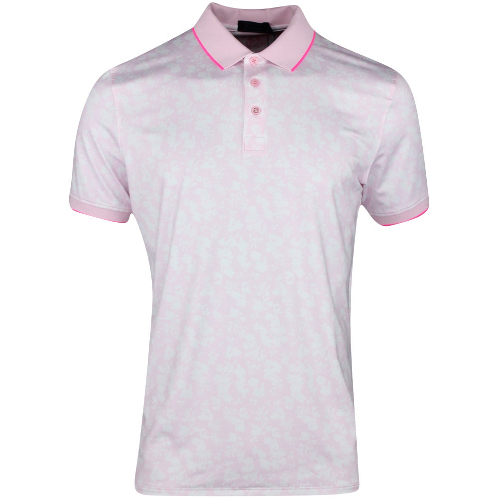 G/FORE Golf Shirt - Blossom Floral Polo - Blush Pink SP23
