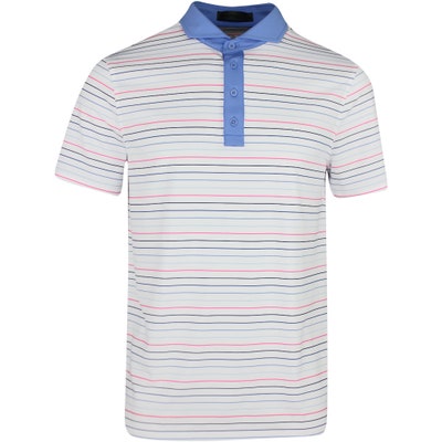 G/FORE Golf Shirt - Multi Stripe Tech Jersey - Snow SS24