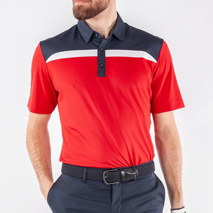 Galvin Green Golf Shirt - Mapping - Red AW22