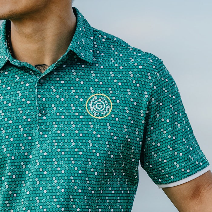 Galvin Green Golf Shirt - Moore Print Polo - Green LE 2023