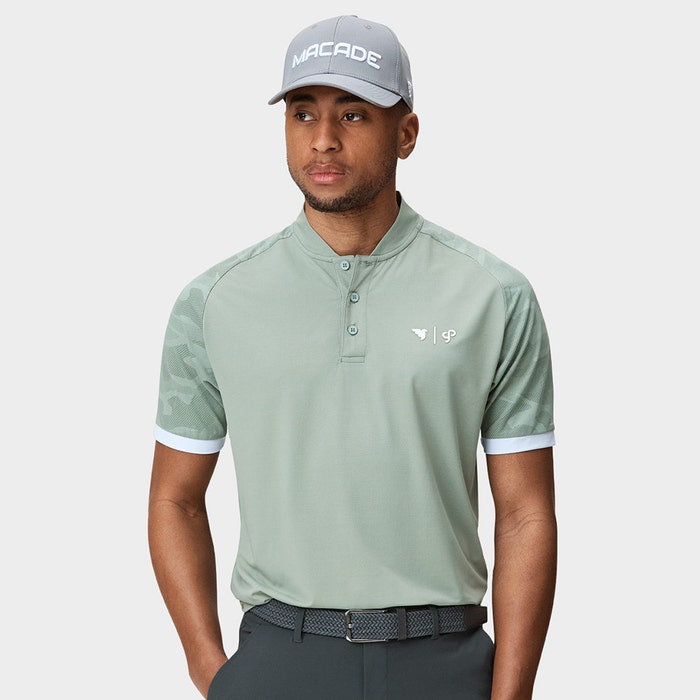 Golfposer x Macade Golf Shirt - Raglan Camo Polo - Sage Green 2022