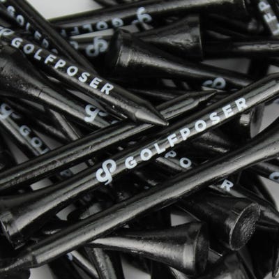 Golfposer GP Golf Tees - Stealth Black - Pack of 50