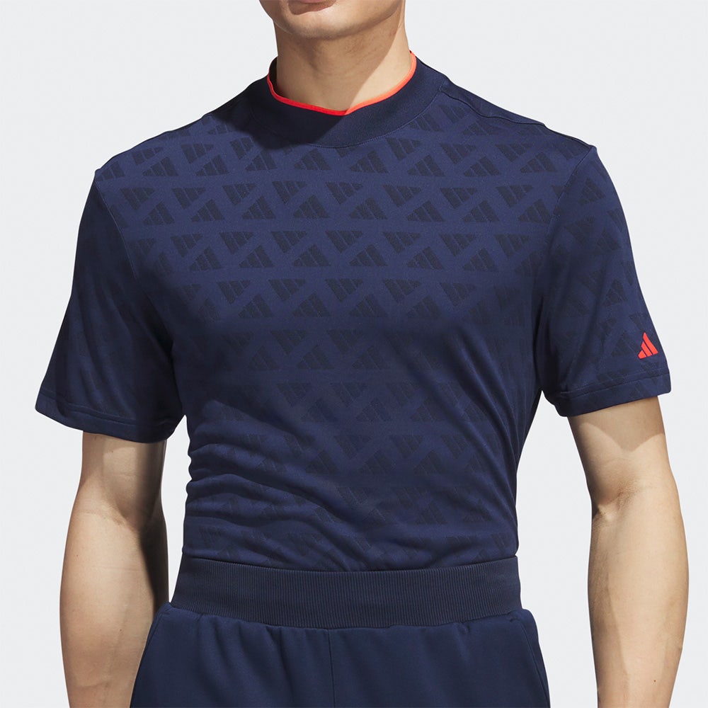 adidas Golf Shirt Jacquard Mock Polo Collegiate Navy AW23