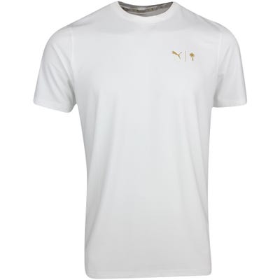PUMA Golf T-Shirt - PTC Palm Print Tee - Bright White AW22