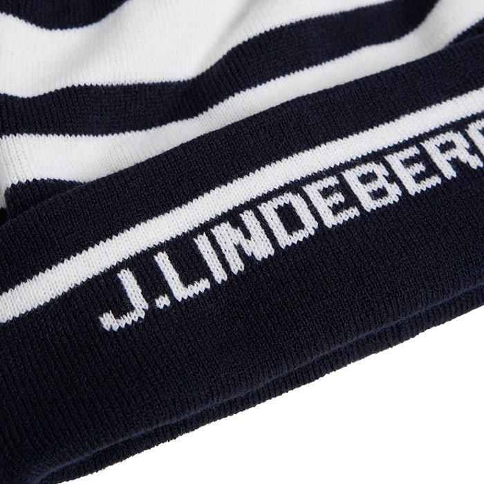 J.Lindeberg Golf Cap - Stripe Beanie - JL Navy SS23