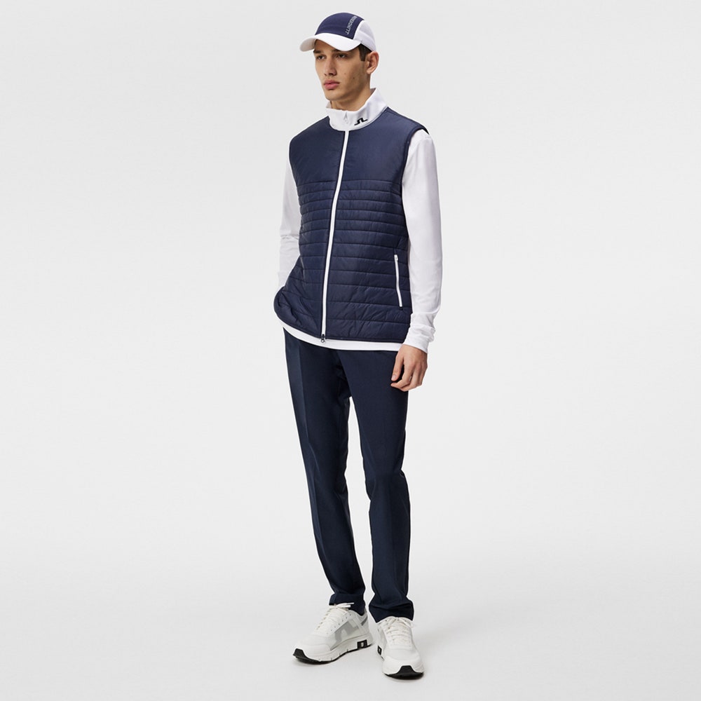 J.Lindeberg Golf Gilet - Martino Quilt Hybrid Vest - JL Navy