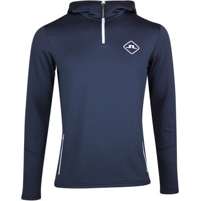 J.Lindeberg Golf Pullover - Aerial QZ Hoodie - Navy - White AW22