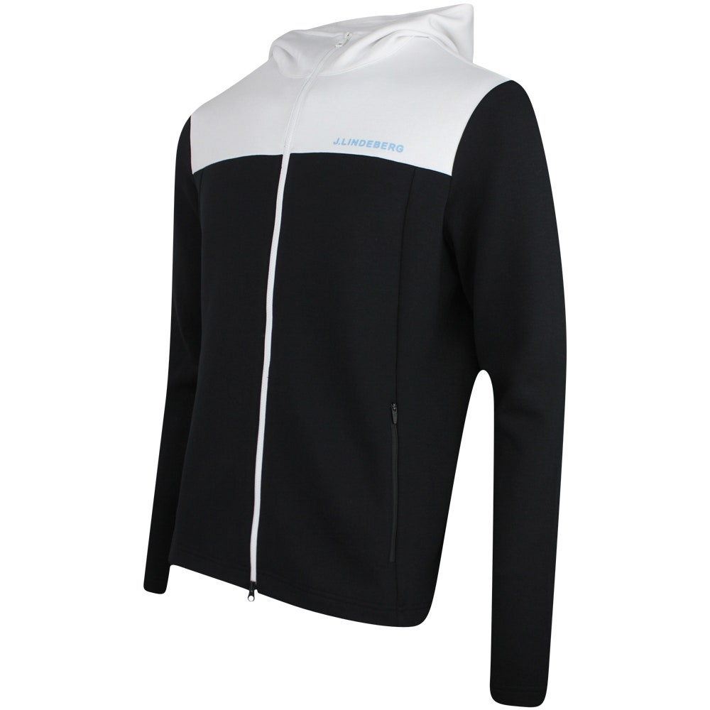 J.Lindeberg Golf Mid Layer - Jeff FZ Hoodie - Black SS24