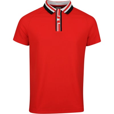 J.Lindeberg Golf Shirt - Hals Regular Fit - Fiery Red AW23