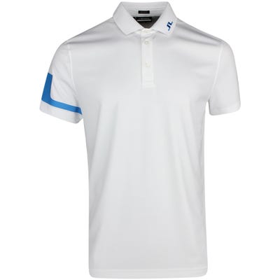 J.Lindeberg Golf Shirt - Heath Regular Fit - White - Blue PS22