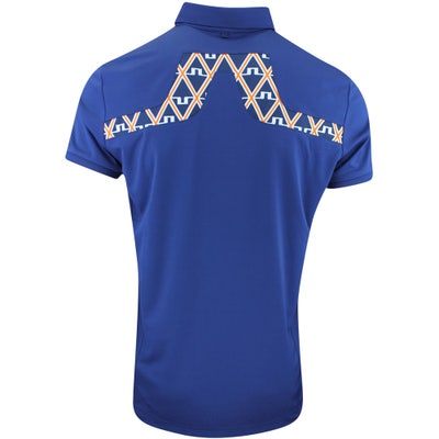 J.Lindeberg Golf Shirt - KV Print Regular Fit - Estate Blue AW23