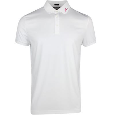J.Lindeberg Golf Shirt - KV Regular Fit - White - Hot Pink SS22