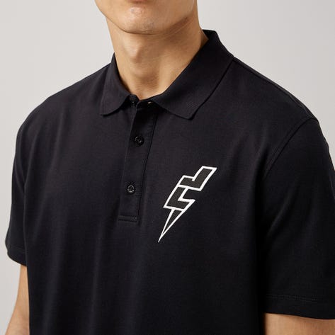 J.Lindeberg Golf Shirt - JL Strike Jersey Polo - Black PS22