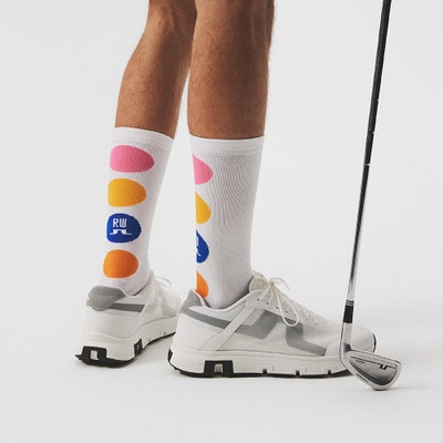 J.Lindeberg Golf Socks - RW Dotted Active Sock - White RW24