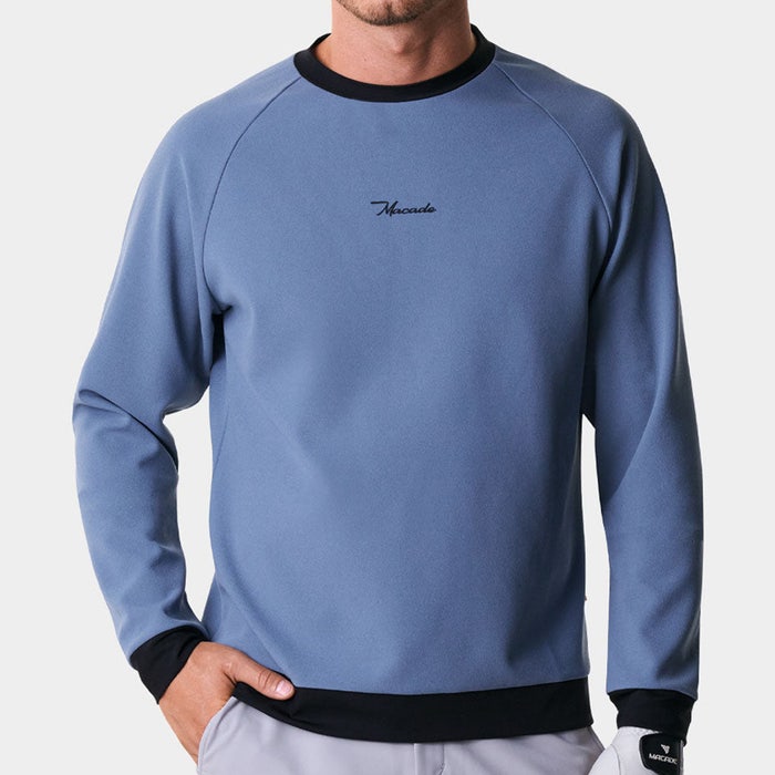 Macade Golf Pullover - Tech Crew Neck Sweater - Ash Slate AW23