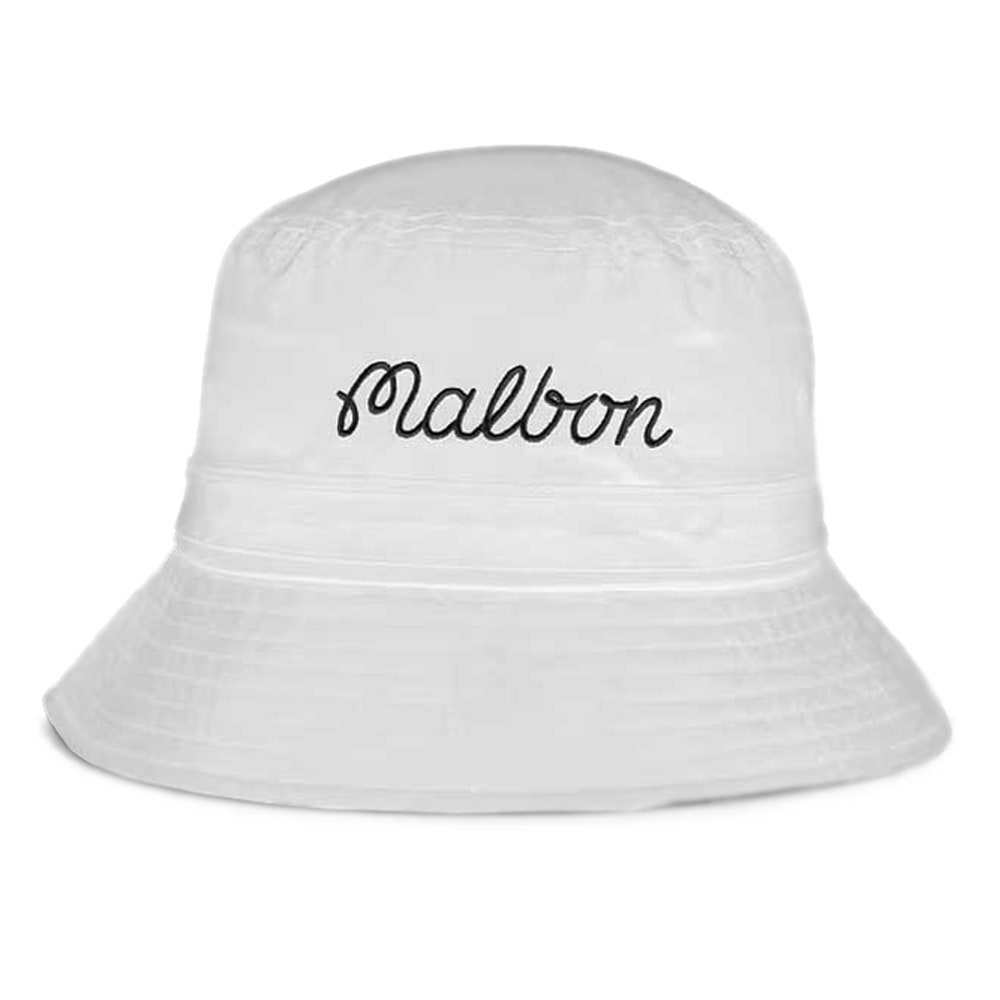 Malbon Golf Hat - Evergreen M Icon Bucket - White SS25