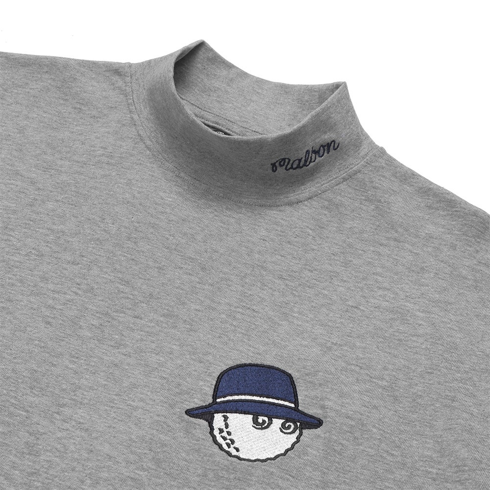 Malbon Golf Pullover - Bailey Mock Neck - Grey Heather SS23