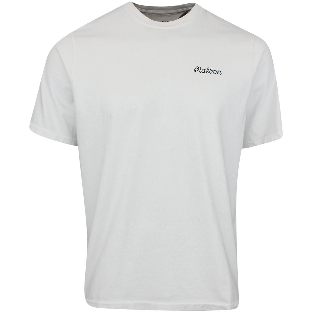 Malbon Golf T-Shirt - Baldwin Buckets Knockout Tee - White SS24