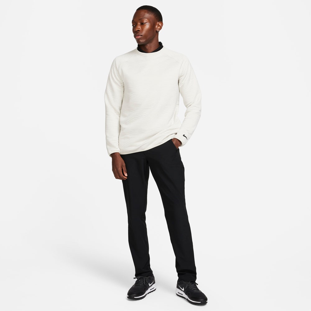 Nike Golf Jumper - NK DF Tour Quilted Crew Neck - Light Bone