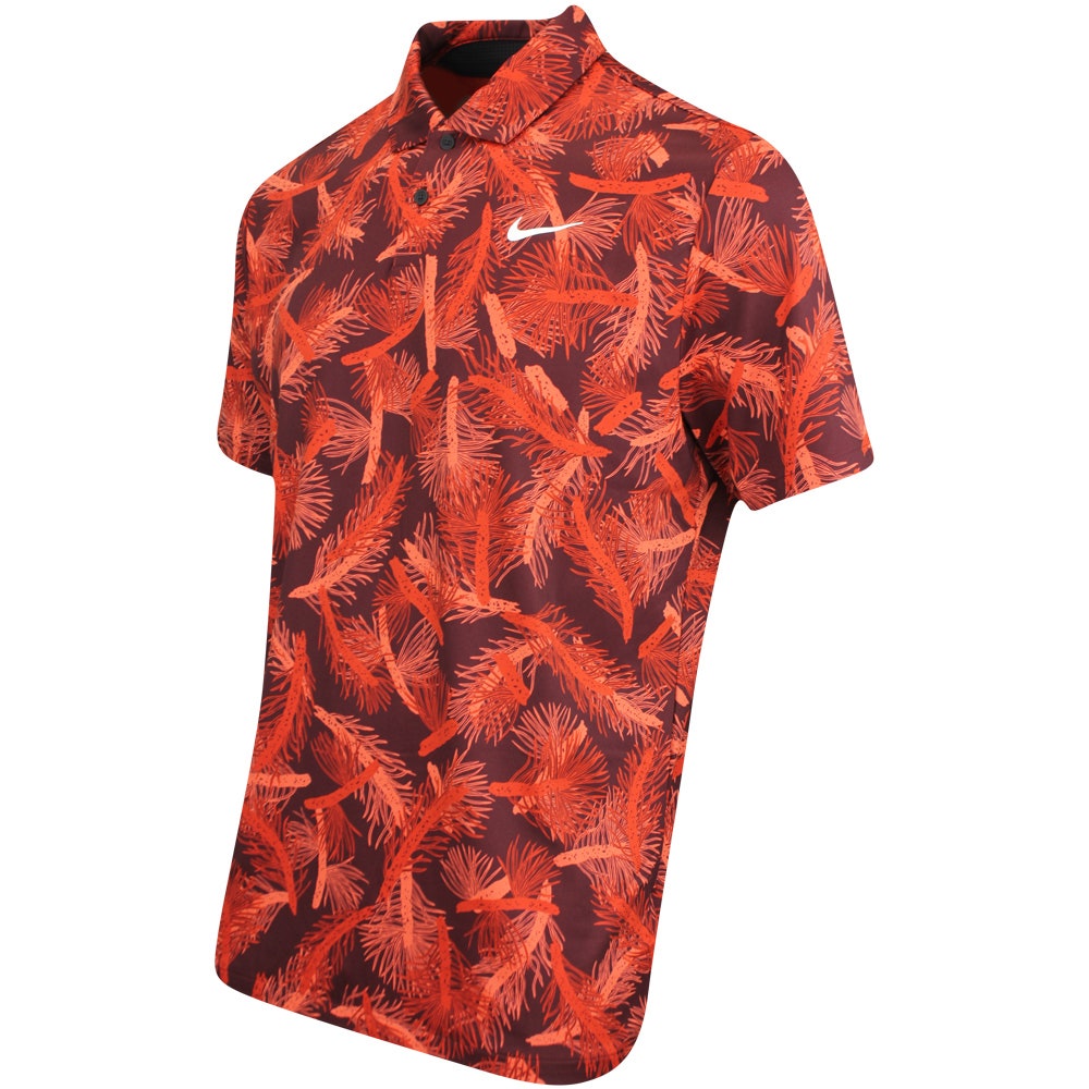 Nike Golf Shirt - NK DF Tour Pine Print Polo - Dragon Red FA24