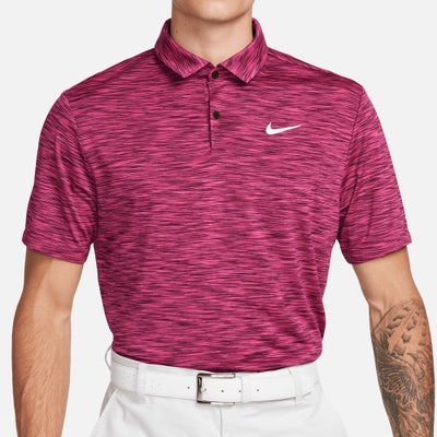 Nike Golf Shirt - NK DF Tour Space Dye Polo - Fireberry HO23