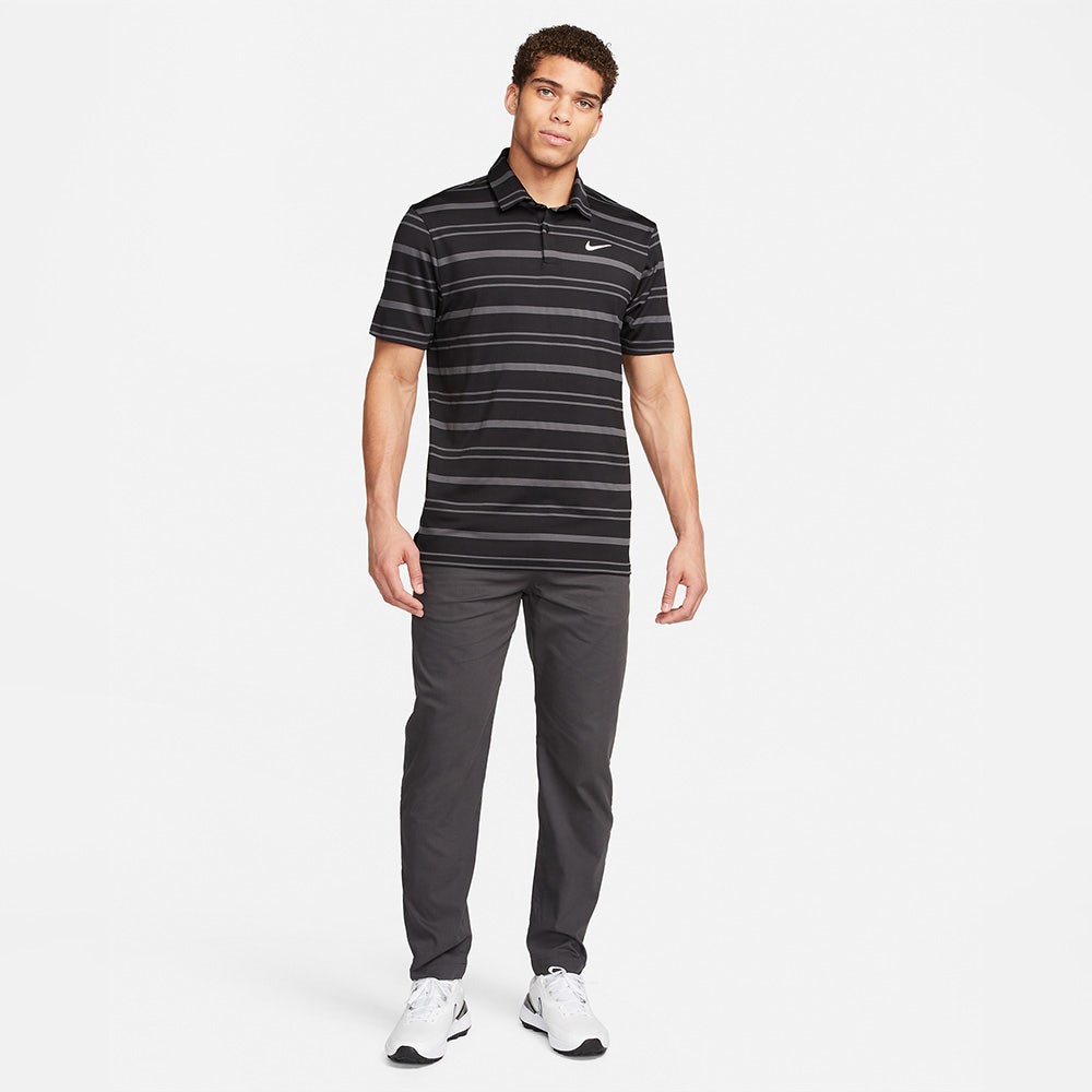 Nike Golf Shirt - NK DF Tour Stripe Polo - Black SP23