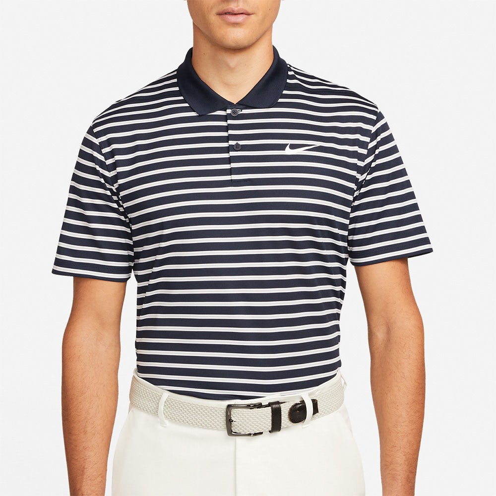 Nike Golf Shirt - NK DF Victory Stripe - Obsidian SP25