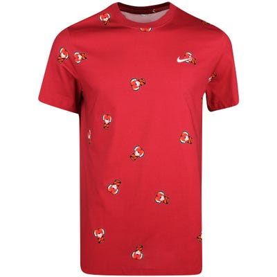 Nike Golf T-Shirt - TW Frank Repeat Logo Tee - Gym Red HO22