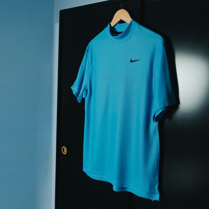Nike Golf Shirt - Tiger Woods ADV Mock Neck - Baltic Blue SP23