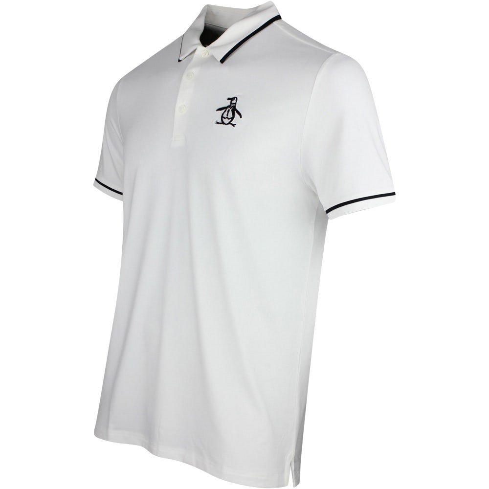 Original Penguin Golf Shirt - Tour Heritage - Bright White SS24 Original Penguin Golf Shirt - Tour Heritage - Bright White SS24