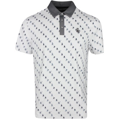 Original Penguin Golf Shirt - Swinging Pete Print - Bright White SS23