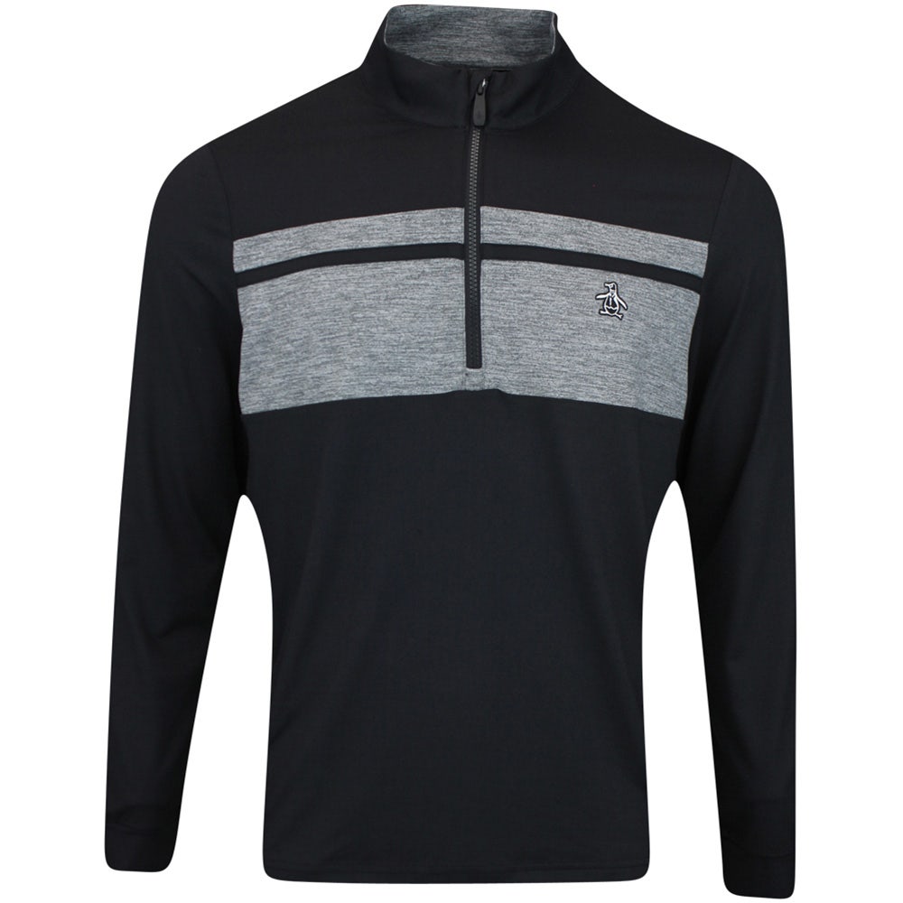 Original Penguin Golf Pullover Ltwt Heritage QZ Caviar AW23